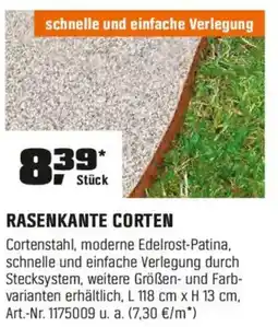 OBI RASENKANTE CORTEN Angebot