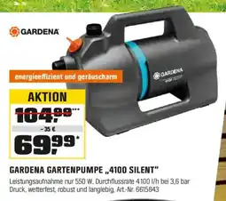 OBI GARDENA GARTENPUMPE,,4100 SILENT" Angebot