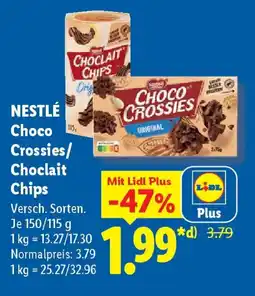 Lidl NESTLÉ Choco Crossies/ Choclait Chips Angebot