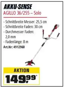 OBI Einhell AKKU-SENSE AGILLO 36/255-Solo Angebot