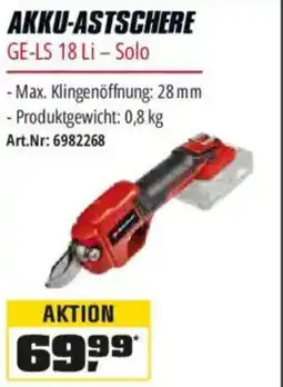 OBI Einhell AKKU-ASTSCHERE GE-LS 18 Li-Solo Angebot