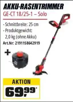 OBI Einhell AKKU-RASENTRIMMER GE-CT 18/25-1-Solo Angebot