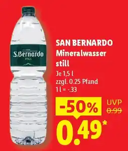 Lidl SAN BERNARDO Mineralwasser still Angebot