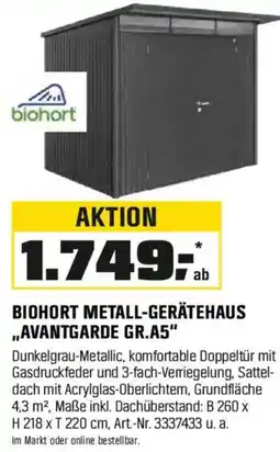 OBI BIOHORT METALL-GERÄTEHAUS ,,AVANTGARDE GR.A5" Angebot