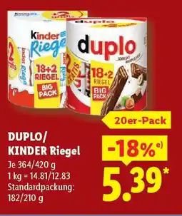 Lidl DUPLO/ KINDER Riegel Angebot