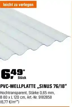OBI PVC-WELLPLATTE,,SINUS 76/18" Angebot