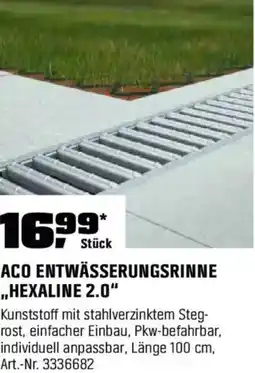 OBI ACO ENTWÄSSERUNGSRINNE ,,HEXALINE 2.0" Angebot