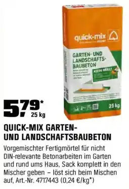 OBI quick-mix GARTEN- UND LANDSCHAFTSBAUBETON Angebot