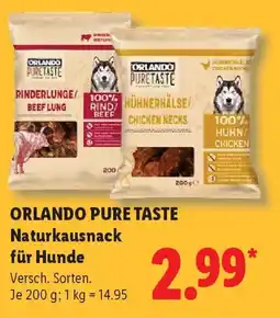 Lidl ORLANDO PURE TASTE Naturkausnack für Hunde Angebot