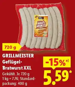 Lidl GRILLMEISTER Geflügel- Bratwurst XXL Angebot