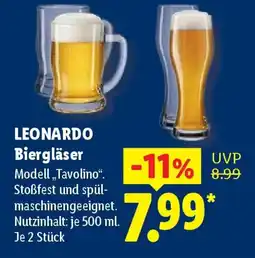 Lidl LEONARDO Biergläser Angebot