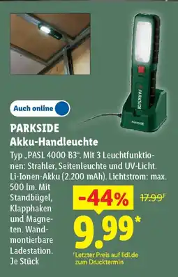 Lidl PARKSIDE Akku-Handleuchte Angebot