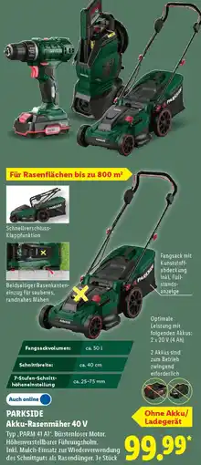 Lidl PARKSIDE Akku-Rasenmäher 40 V Angebot