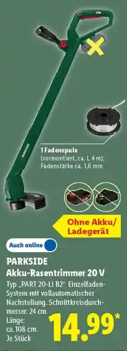 Lidl PARKSIDE Akku-Rasentrimmer 20 V Angebot