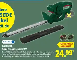 Lidl PARKSIDE Akku-Heckenschere 20 V Angebot
