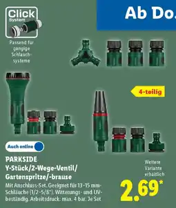Lidl PARKSIDE Y-Stück/2-Wege-Ventil/ Gartenspritze/-brause Angebot