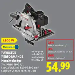 Lidl PARKSIDE PERFORMANCE Handkreissäge Angebot