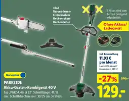 Lidl PARKSIDE Akku-Garten-Kombigerät 40 V Angebot