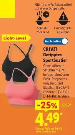 Lidl CRIVIT Geripptes Sportbustier Angebot
