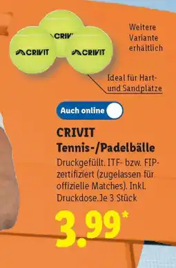 Lidl CRIVIT Tennis-/Padelbälle Angebot