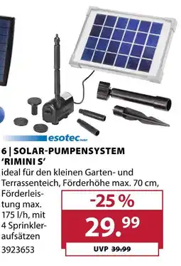 Dehner Esotec gmbh solar-pumpensystem rimini s Angebot