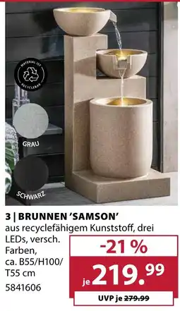Dehner Brunnen 'samson' grau Angebot