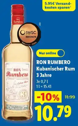 Lidl RON RUMBERO Kubanischer Rum 3 Jahre Angebot