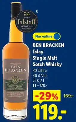 Lidl BEN BRACKEN Islay Single Malt Sotch Whisky Angebot