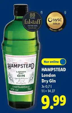 Lidl HAMPSTEAD London Dry Gin Angebot