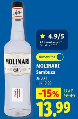 Lidl MOLINARI Sambuca Angebot