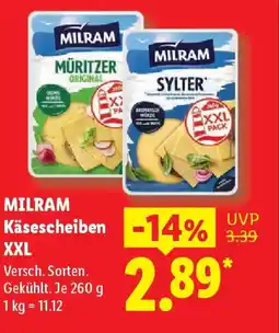 Lidl MILRAM Käsescheiben XXL Angebot