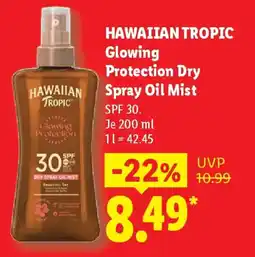 Lidl HAWAIIAN TROPIC Glowing Protection Dry Spray Oil Mist Angebot