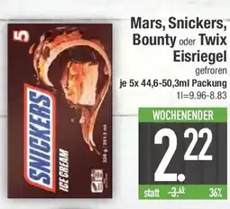 E-Center Mars, Snickers, Bounty oder Twix Eisriegel Angebot
