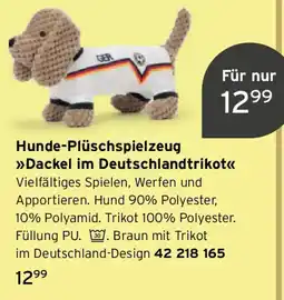 Tchibo Hunde-Plüschspielzeug >>Dackel im Deutschlandtrikot<< Angebot