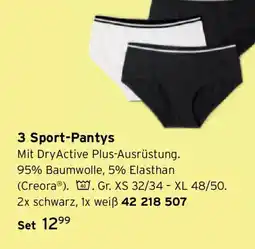 Tchibo 3 Sport-Pantys Mit Dry Active Plus-Ausrüstung. Angebot