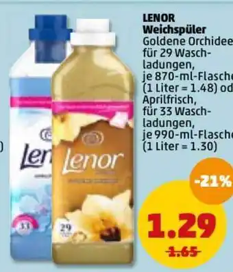 PENNY Lenor Weichspüler 870ml/990ml Angebot