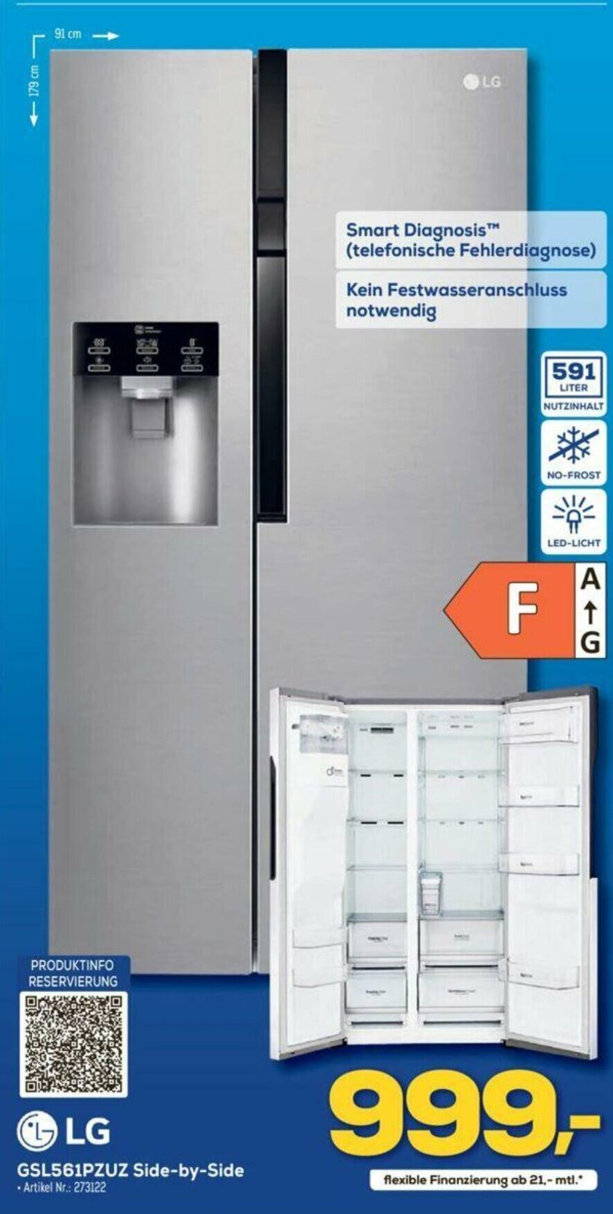 LG GSL561PZUZ SidebySide Angebot bei Euronics