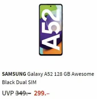 MediaMarkt Samsung Galaxy A52 128GB Awesome Black Dual Sim Angebot