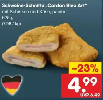 Netto Marken-Discount Schweine-Schnitte „Cordon Bleu Art" Angebot