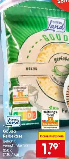 Netto Marken-Discount GUTES Land Gouda Reibekäse Angebot