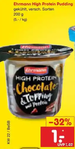 Netto Marken-Discount Ehrmann High Protein Pudding Angebot