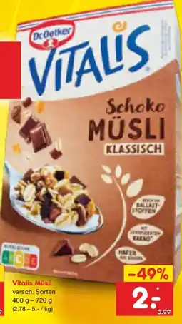 Netto Marken-Discount Vitalis Müsli Angebot