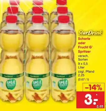 Netto Marken-Discount StarDrink Schorle oder Frucht G Spritzer Angebot