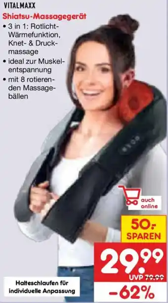 Netto Marken-Discount VITALMAXX Shiatsu-Massagegerät Angebot