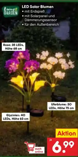 Netto Marken-Discount Living GARDEN LED Solar Blumen Angebot