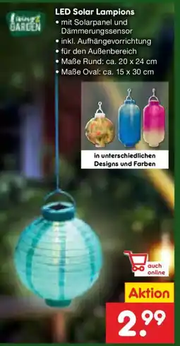 Netto Marken-Discount Living GARDEN LED Solar Lampions Angebot