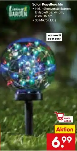 Netto Marken-Discount Living GARDEN Solar Kugelleuchte Angebot