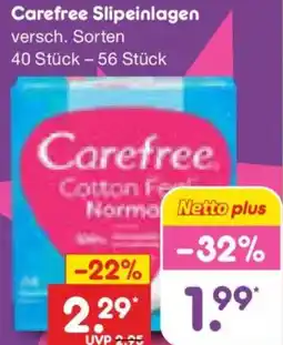 Netto Marken-Discount Carefree Slipeinlagen Angebot