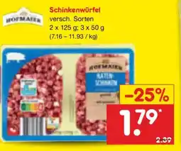 Netto Marken-Discount HOFMAIER Schinkenwürfel Angebot