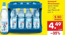 Netto Marken-Discount Spreequell Mineralwasser Angebot